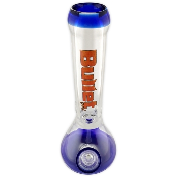 Glasbong Bullet Gold 7mm Biker Bong 32cm 18.8 Schliff Farbe Blau Kolben Eisbong 3